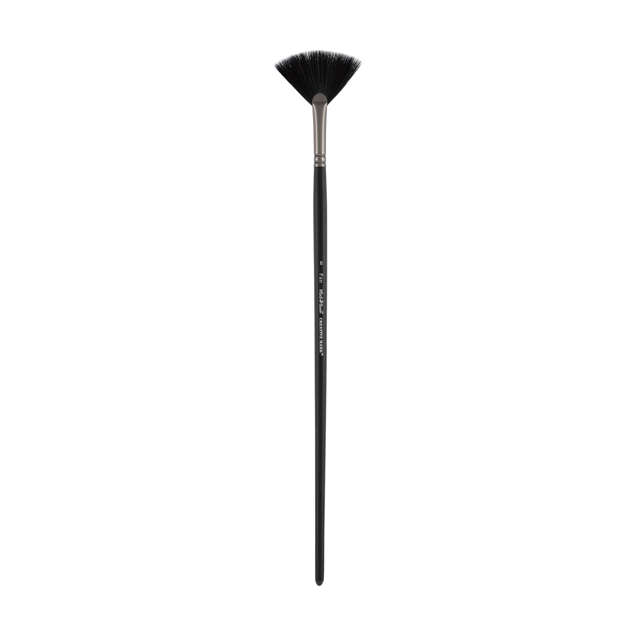 Black Swan Synthetic Red Sable Fan Paint Brushes - Fan Size # 8 - Professional Quality Long Handle Paint Brushes for Oil, Heavy Body Media and Acrylic - Artists of All Levels